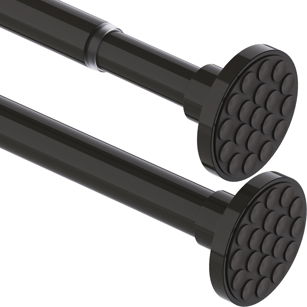 Shower Rail, No Drilling, Extendable Curtain Rod for Clamping, Telescopic Rod, Shower Curtain Rail for Bathroom, Bedroom, Black 85-220CM, Φ32 mm