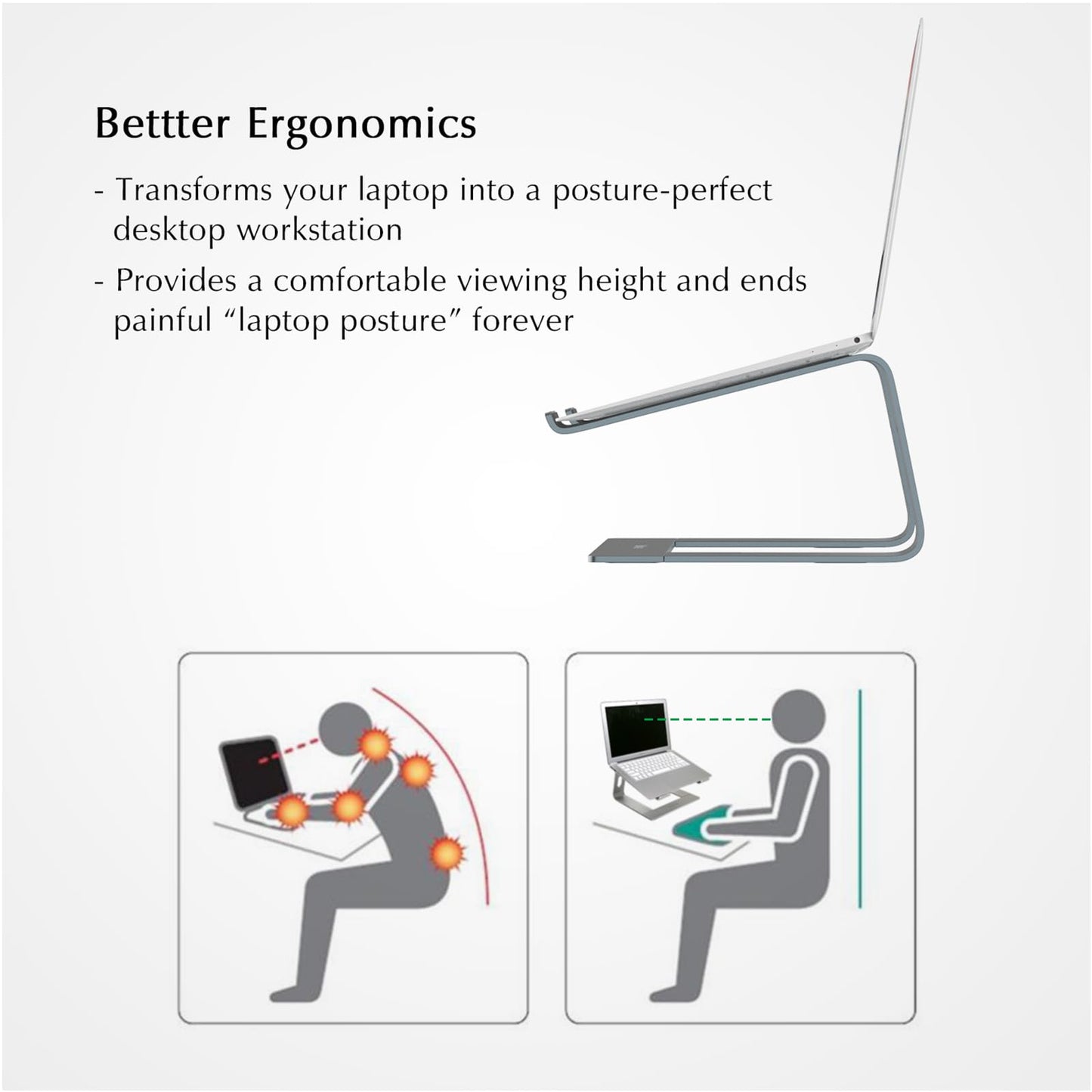 BoYata Laptop Stand, Ventilated Laptop Stand for Desk, Laptop Riser