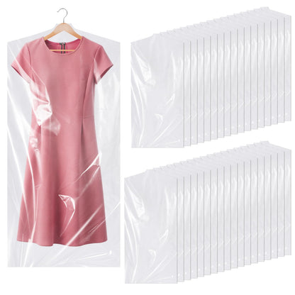 35 Pack Plastic Clothes Covers, Dry Cleaning Bags, Garment Bags 60 * 140 cm