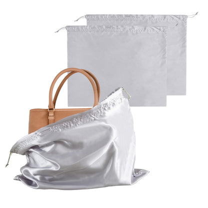 HBJSP Dust Bags for Handbags, Silk Dust Cover Storage Bags, 2PCS Silver