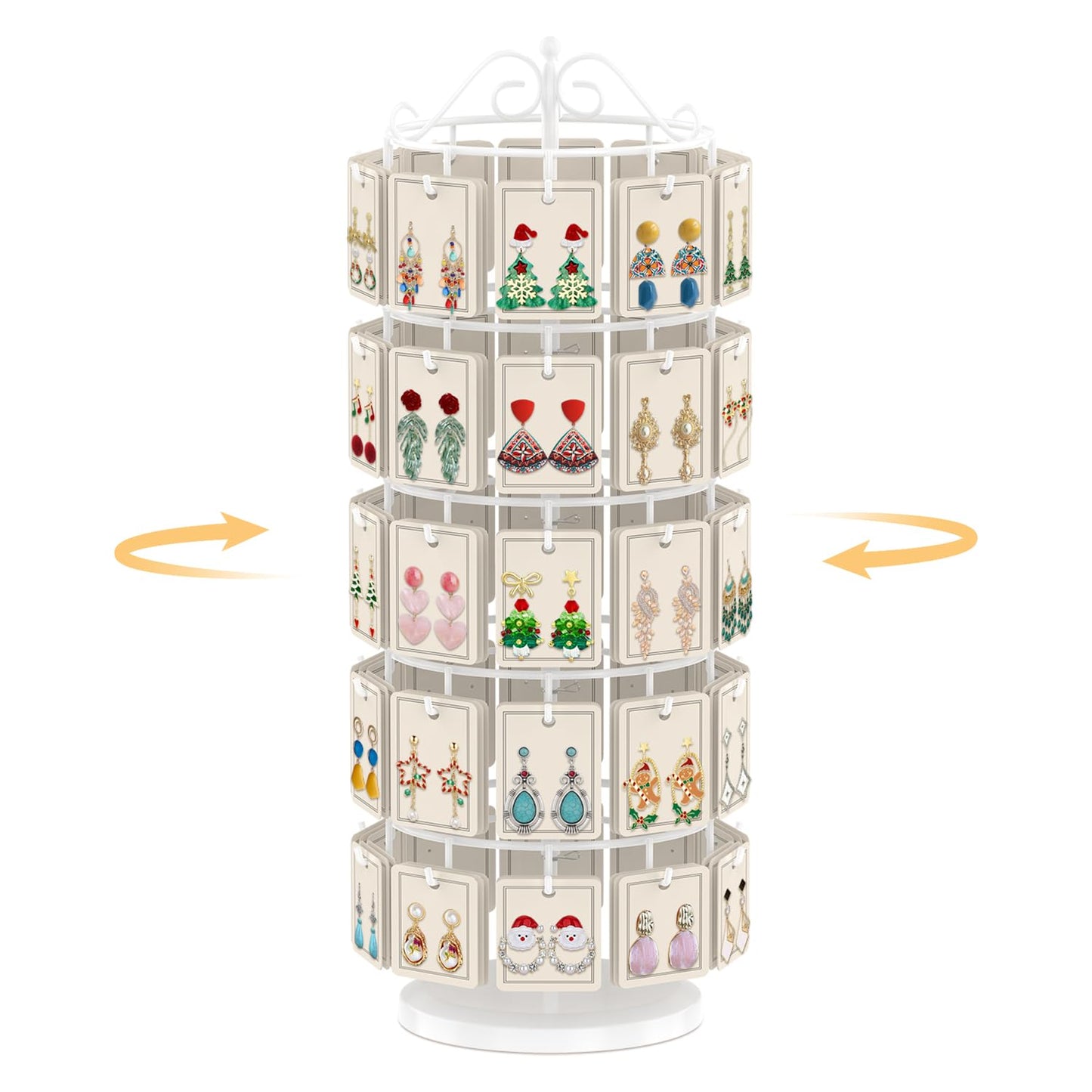 EsLuker.ly Earring Holder Organizer Rotating Display Tree Stand, White