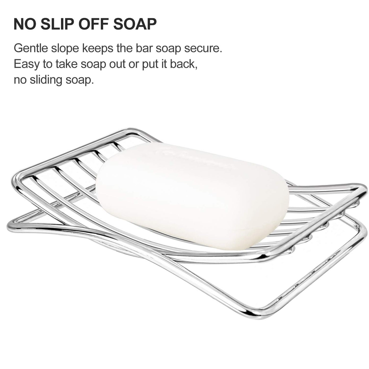 GUUKAR Soap Dish Stainless Steel Bar Soap Holder for Shower Bathroom, Self-draining Soap Dishes Sponge Holder for Kitchen Sink