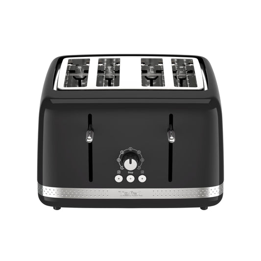 Tefal Black Collection 4-Slot Toaster, 7 Browning Levels, Defrost-Stop-Reheat Functions, Removable Crumb Tray, High-lift, Self-Centring Racks, 1430W,