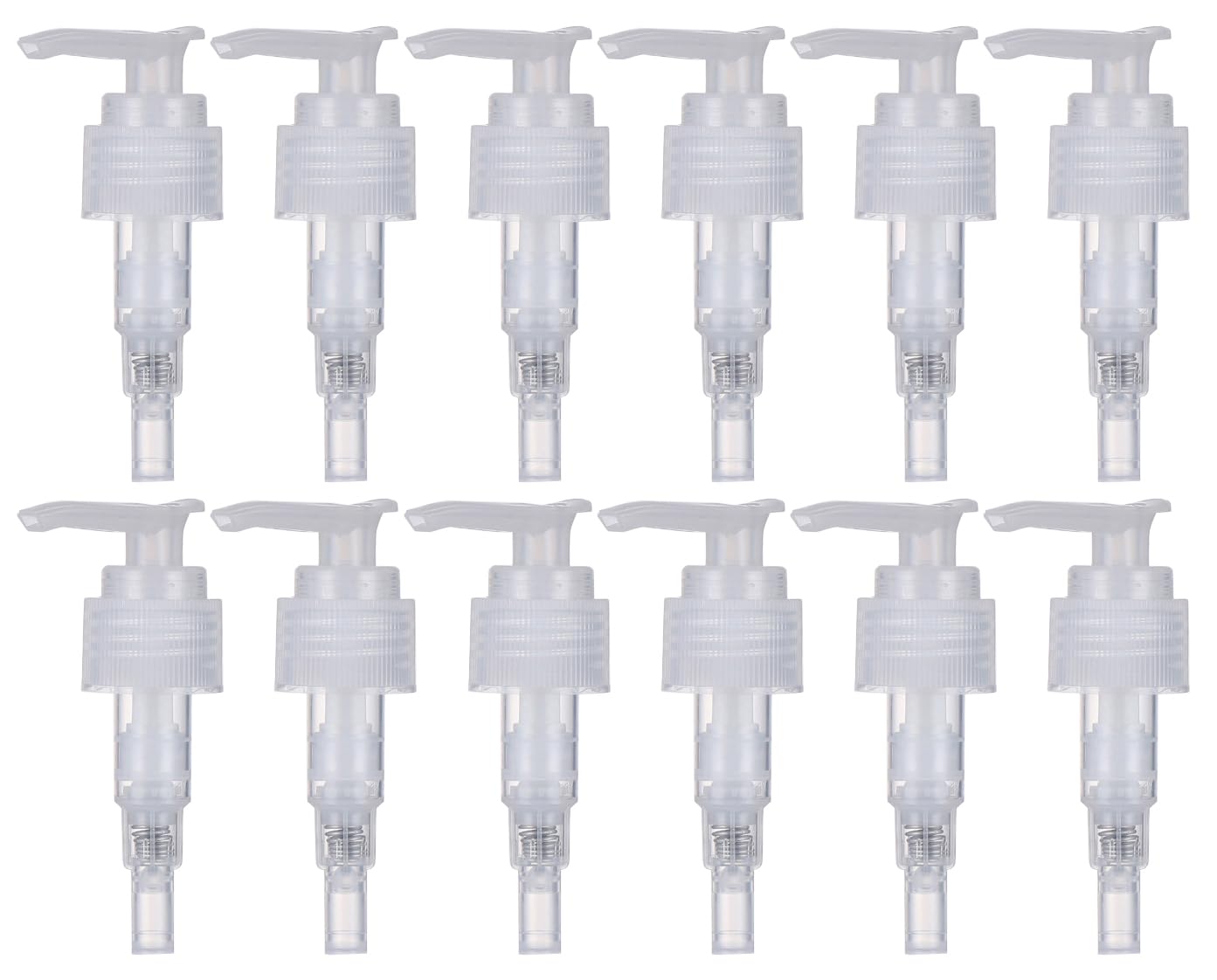 12 Pcs Clear Plastic Soap Dispenser Pump Replacement Lotion Pump Heads for 24/410 Threaded Neck Bottles Compatible with Soap Lotion Shampoo Liquid