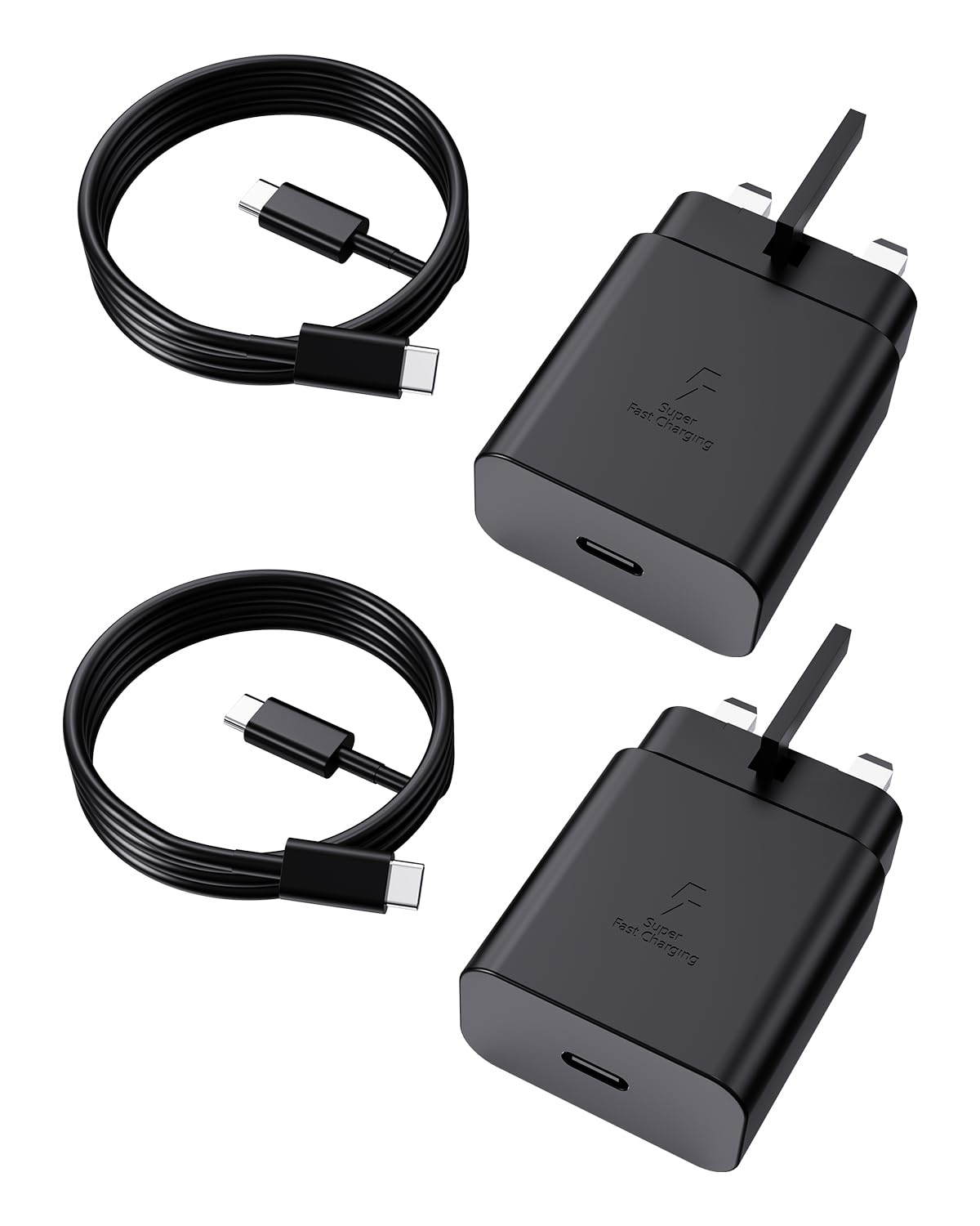 Super Fast Charger USB C (2 PACK) 45W Fast Charger Block Compatible with Samsung Galaxy S25 S24 S23 S22 S21 S20 Ultra,A54,A53,A33,PD 3.0 USB C Plug