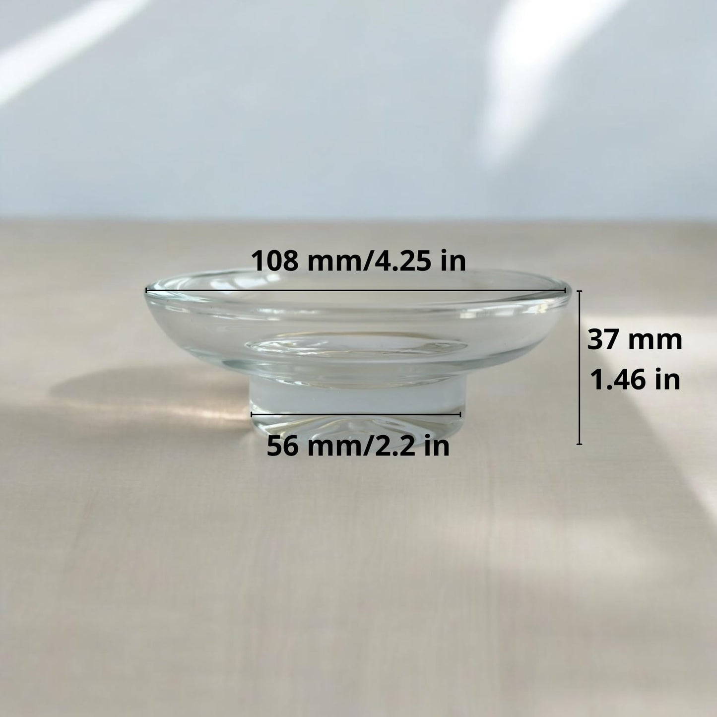 YOSSEE Glass Soap Dish – Replacement Soap Dish - Thick Clear Glass