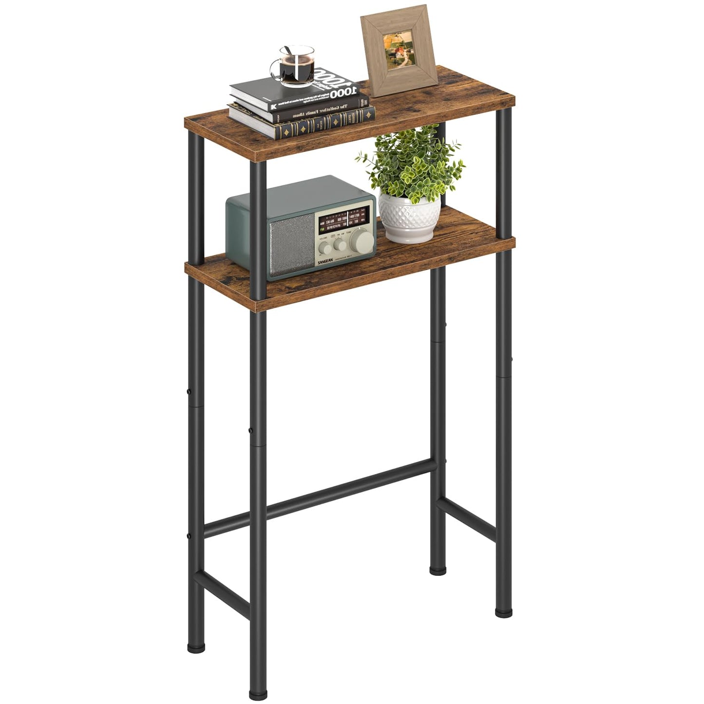 Asgolion Console Table, 2-Tier Slim Sofa Table, 40 x 20 x 80 cm
