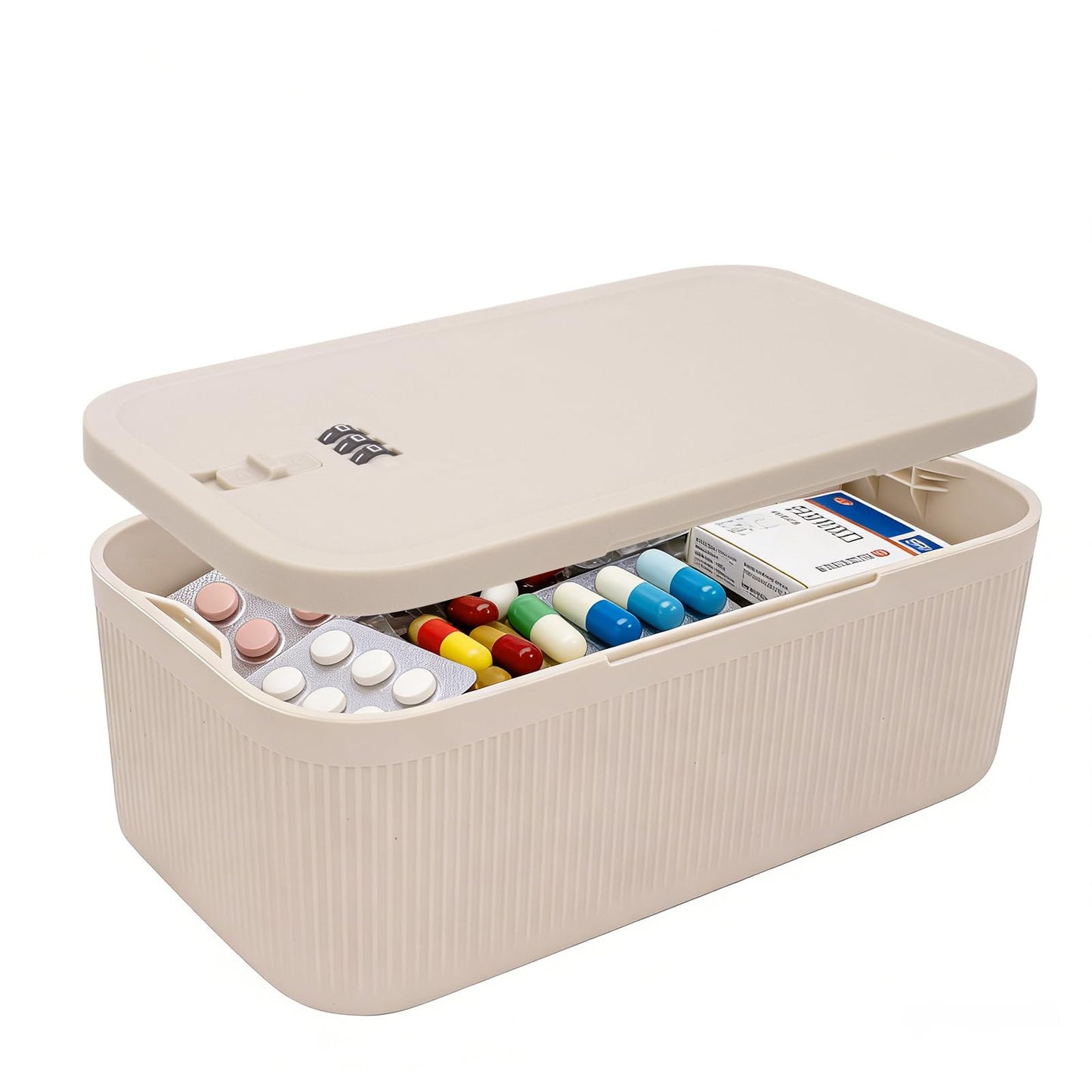 DingGreat Lockable Storage Box with Combination Lock - Secure Small Lock Box for Medicine, Snack, Phone, Fridge & Travel - BPA-Free, Odor-Proof