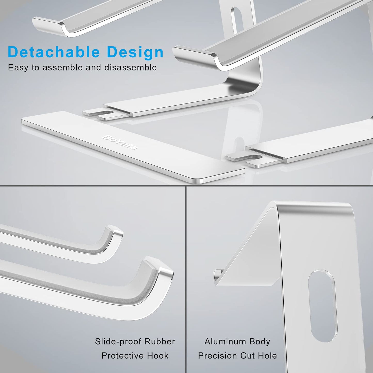 BoYata Laptop Stand, Ventilated Laptop Stand for Desk, Laptop Riser