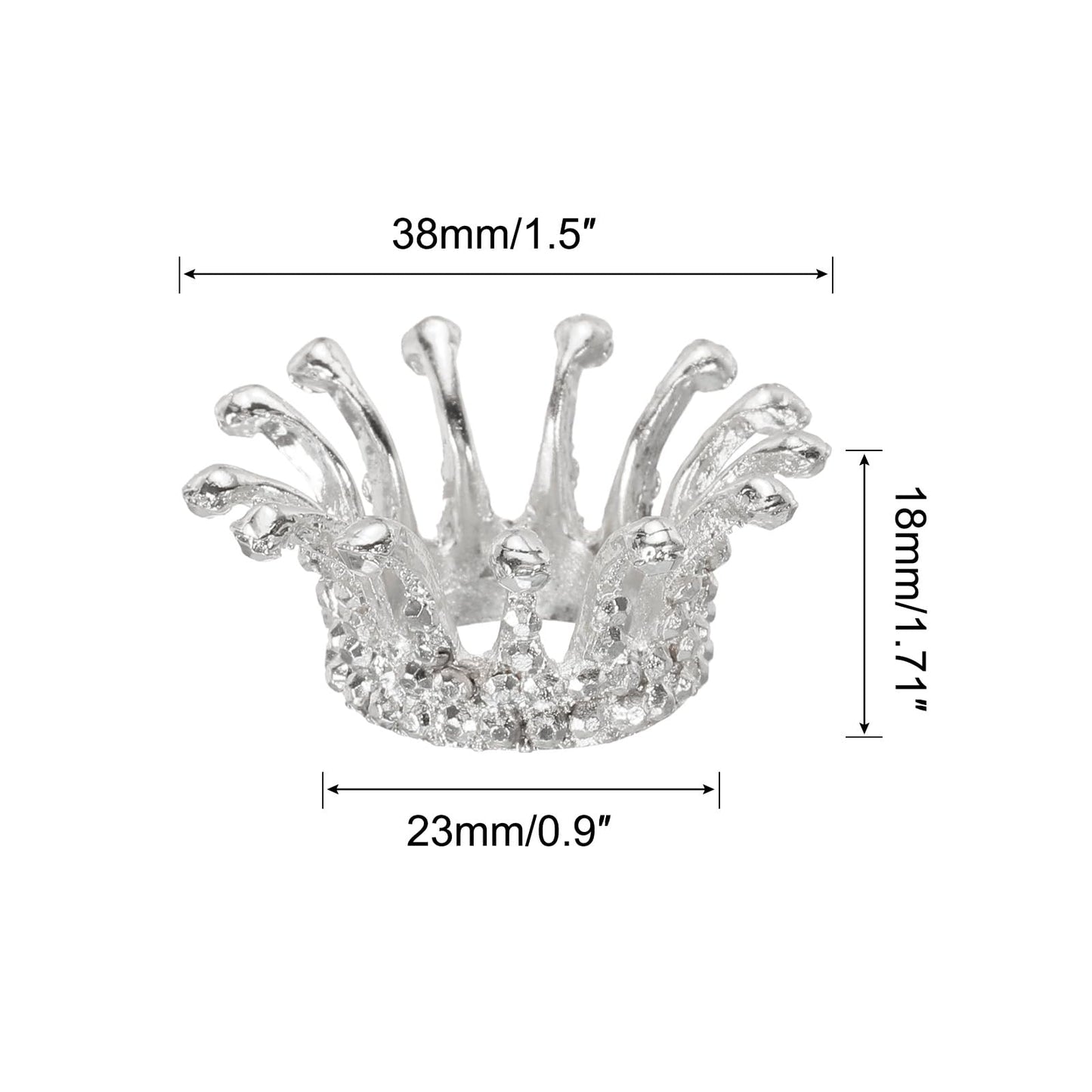sourcing map Crystal Ball Display Holder Crown Shaped Egg Stand Alloy Glass Ball Stand Display 1.5 Inch Silver Tone for Crystal Ball Display