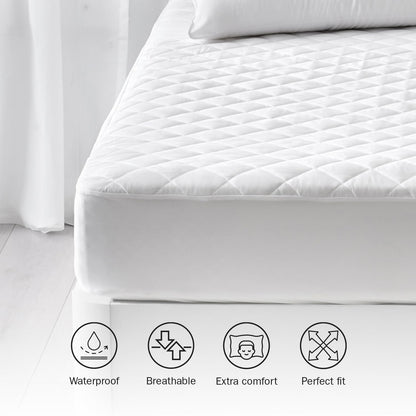 Pikolin Home - Waterproof Mattress Protector Padded and Breathable Silktouch, Oeko-Tex Certified, for 120 cm Beds, up to 32 cm Height