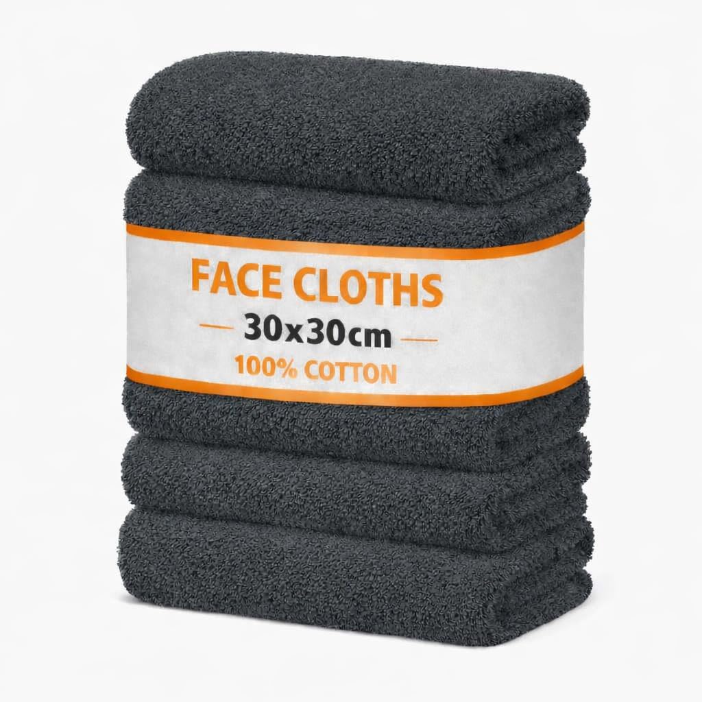 Symphony Flannel Face Cloth Ultra Gentle Face Towels for Sensitive Skin-Reusable Facial Cleansing Washcloths for Unisex Adult Spa Gym Sport Beauty
