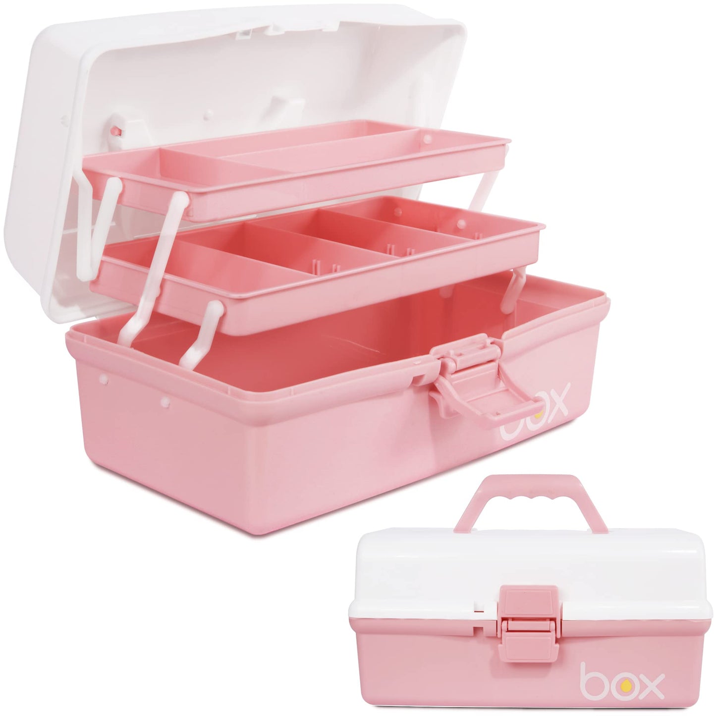 Creahaus 12in 3 Layer Multipurpose Storage Box/Craft Storage Boxes With Compartments/Plastic Tool Box/Medicine Storage Box/Hair Accessories