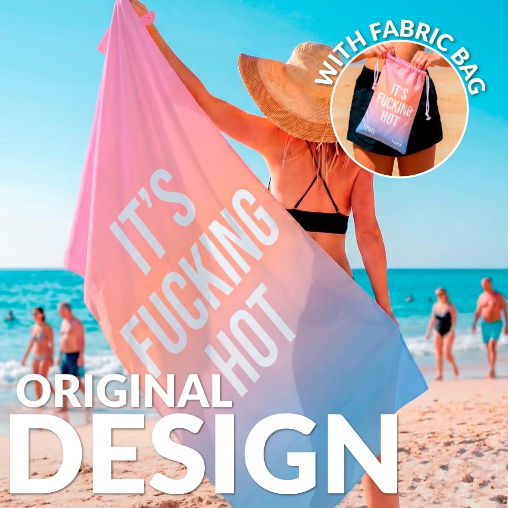 Fisura - Microfibre Beach Towel – Quick Dry, Sand Resistant, Lightweight – “Hot” Gardient – Travel Towel Gift for Beach, Pool & Holiday
