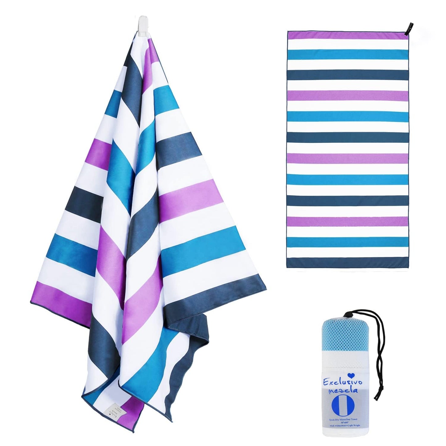 Exclusivo Mezcla Oversized Microfiber Beach Pool Towel for Adults, 180x90cm