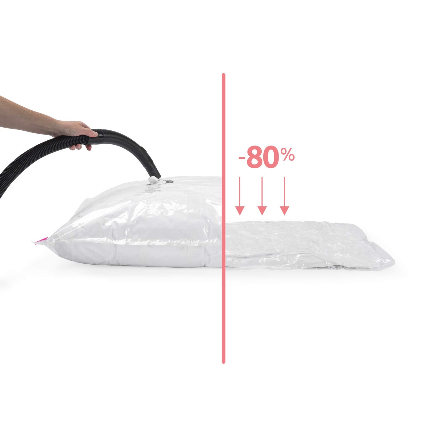 Compactor Aspispace Set of 10 Medium Vacuum Compression Bags – Reduces Volume By 3X, Reusable, Transparent