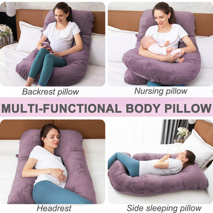 TaiBest U Shaped Full Body Pregnancy Pillow with Removable Cover for Maternity Women,Pregnancy Pillows for Sleeping,Support for Back, Legs, Belly,55