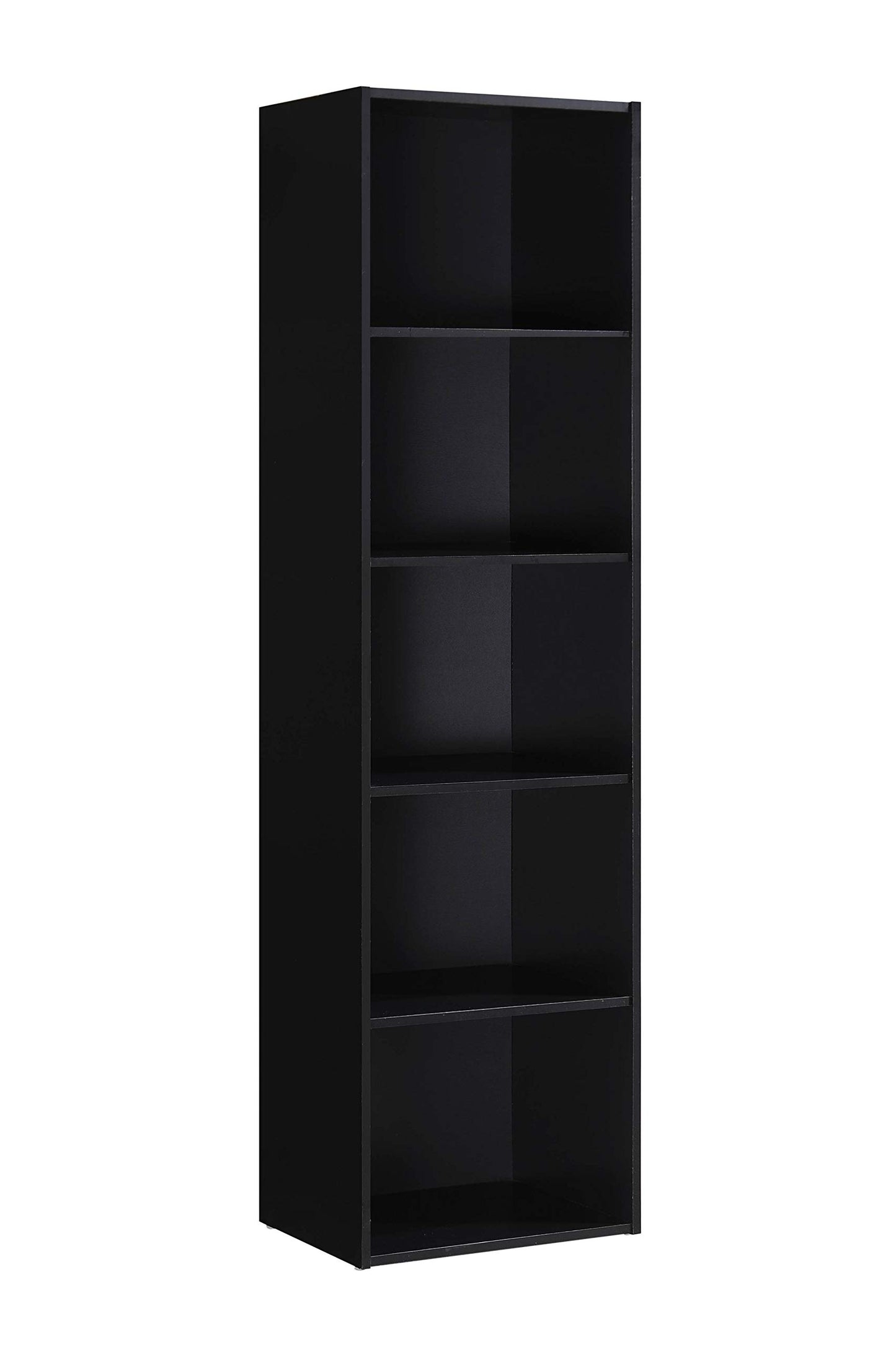 Hodedah Import Bookcase, Multi-Purpose Unit, Space-Saving & Stylish Storage, Slim and versatile design, 5 Shelf, 30D x 40.4W x 150.1H cm Dimensions