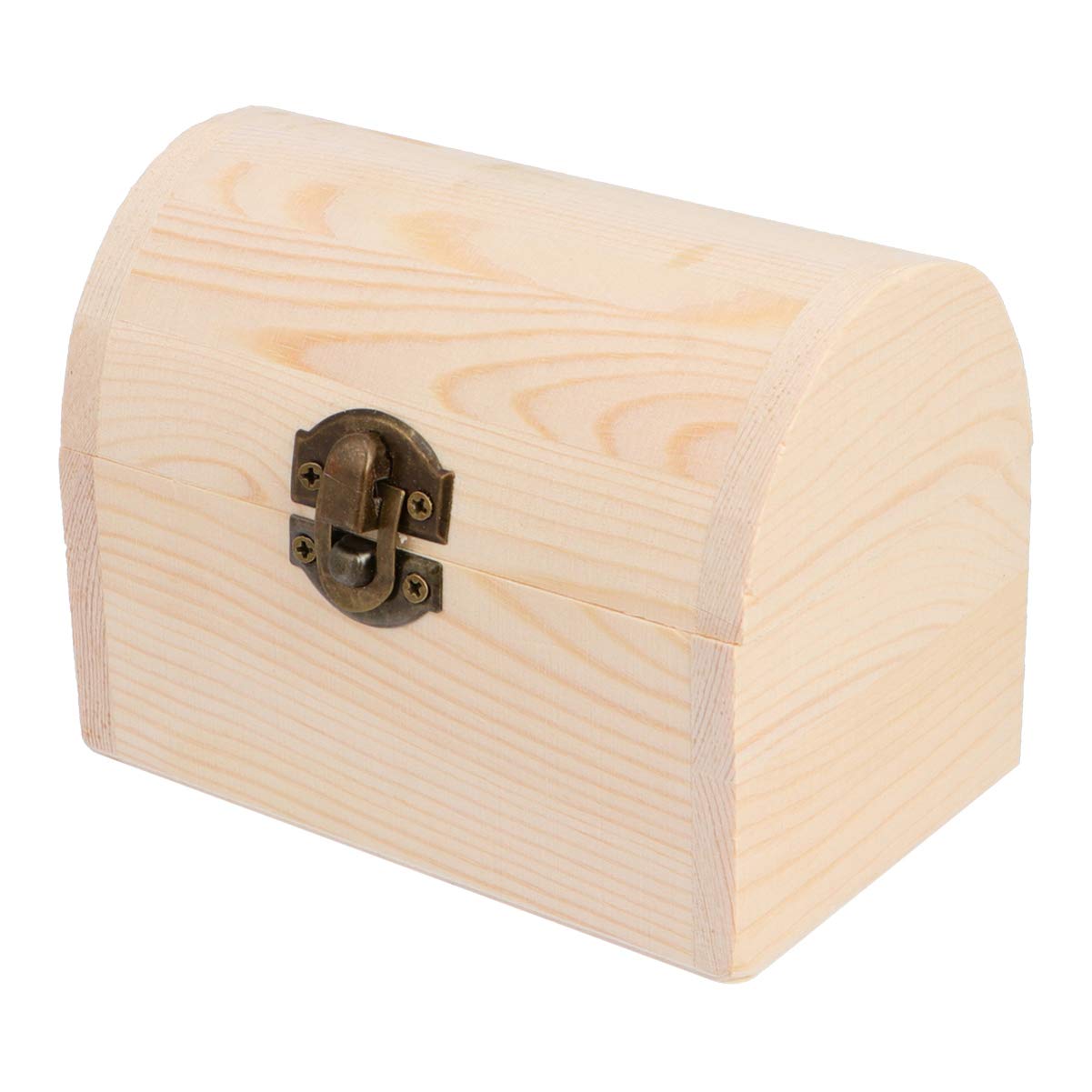 Wooden Storage Chest Unfinished Wood Jewelry Box Wooden Box with Lid and Locking Clasp DIY Craft Storage Case for Jewelry Home Wedding Centerpiece