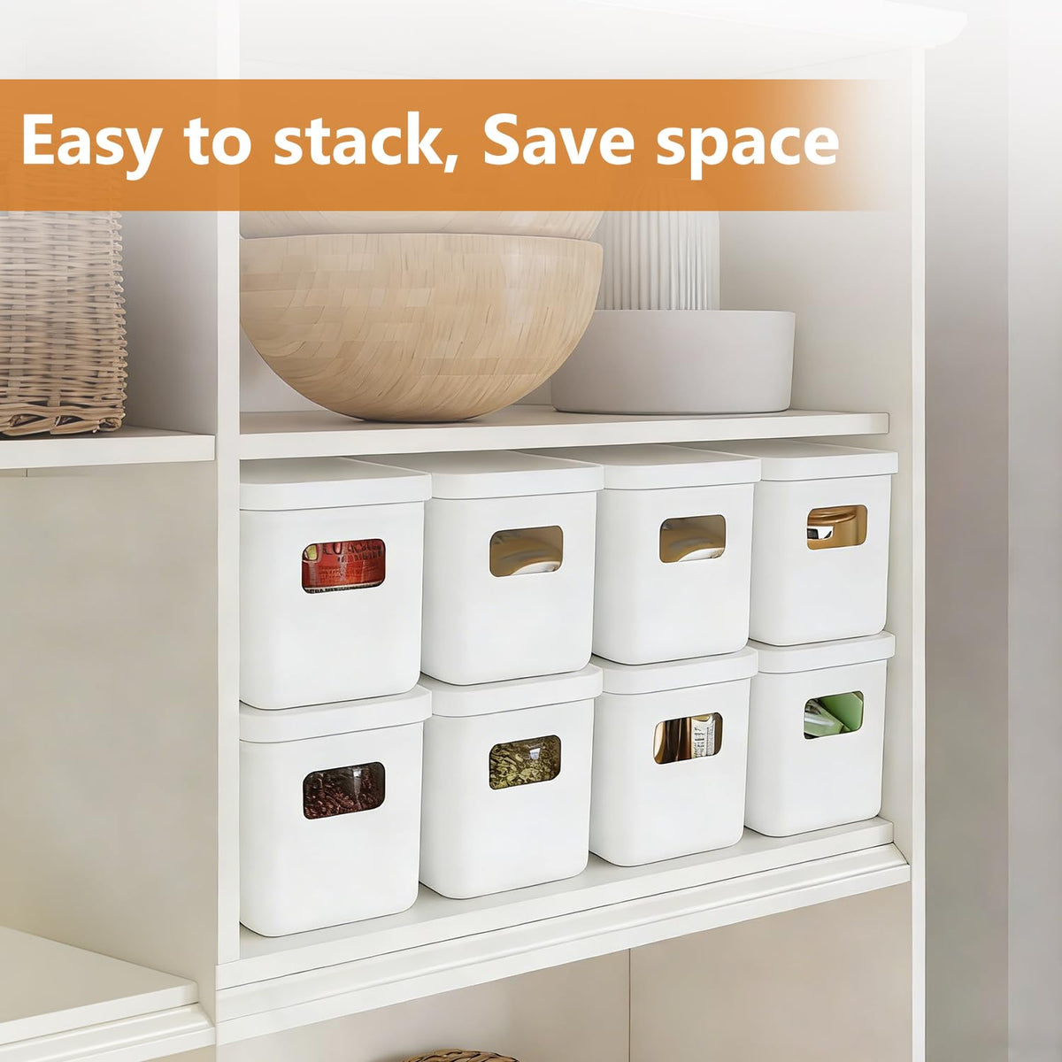 2.2L 10cm Narrow Plastic Storage Boxes with Lids 6 Pack Store Small Items
