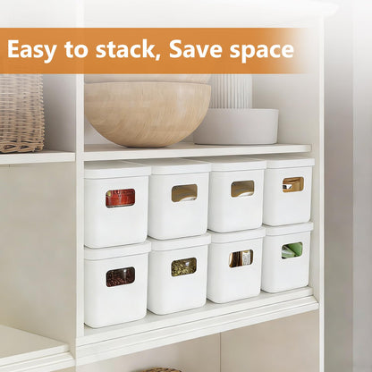 2.2L 10cm Narrow Plastic Storage Boxes with Lids 6 Pack Store Small Items