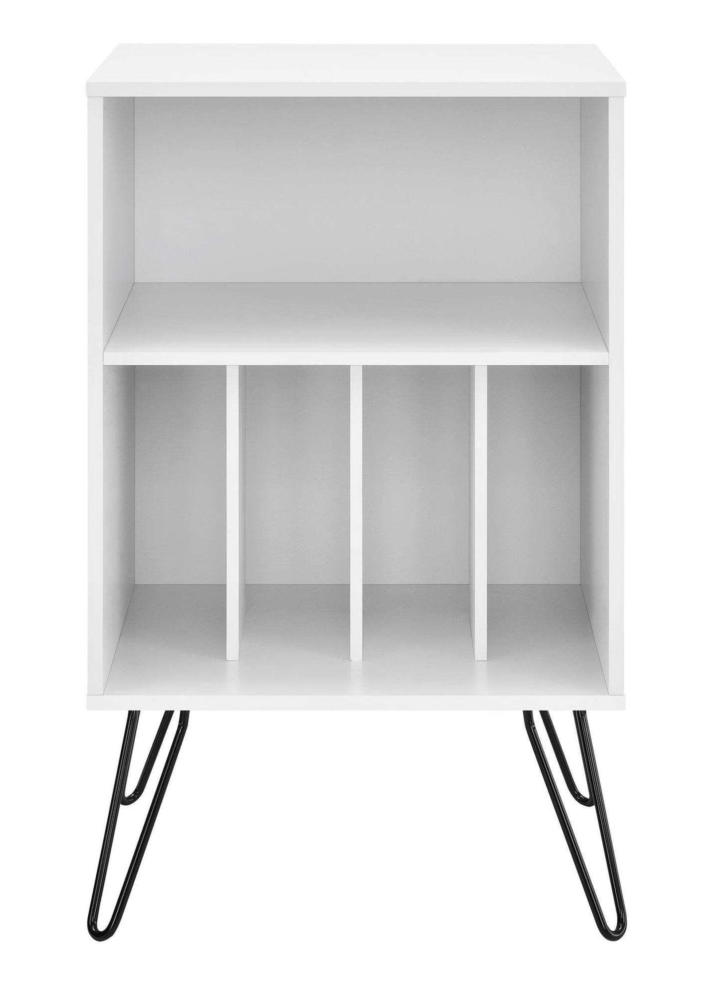 Ameriwood Harmony Turntable Stand, Wood Look White, 86.61 cm (H) x 52.58 cm (W) x 45.72 cm (D)
