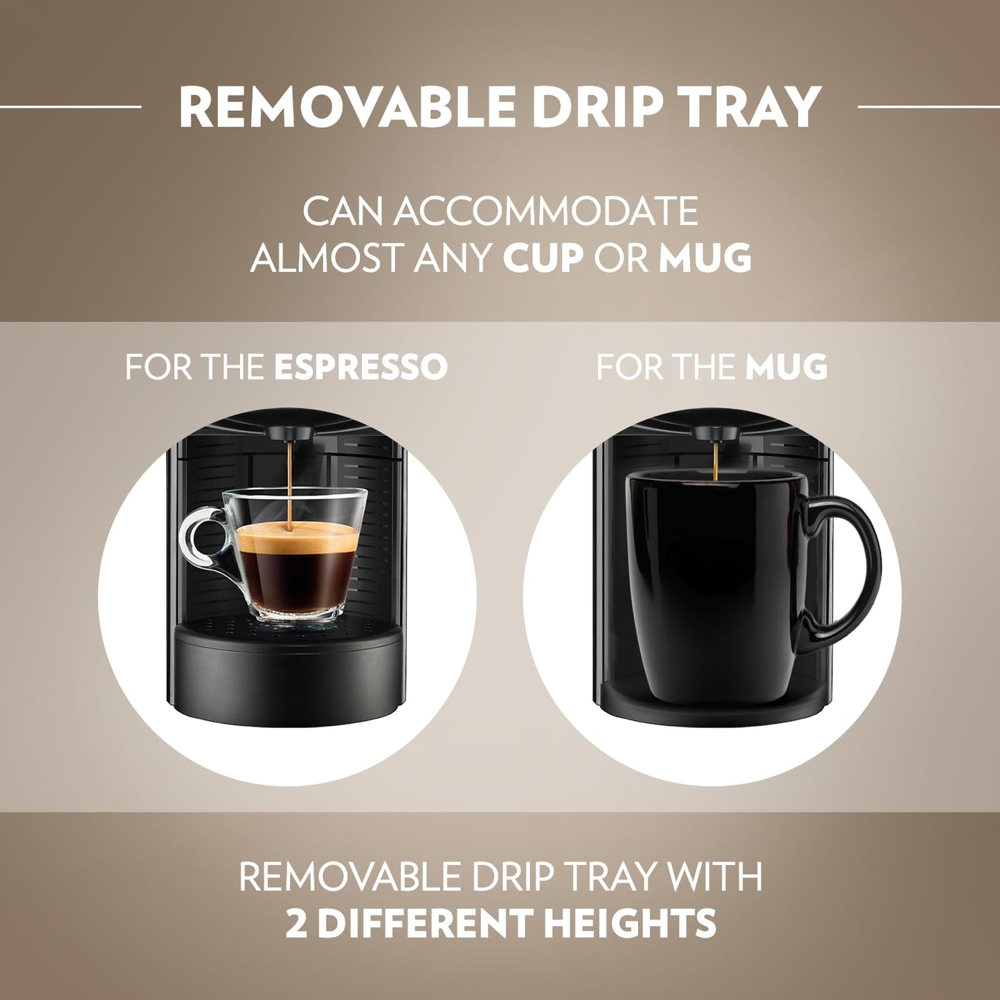 Lavazza, A Modo Mio Jolie EVO, Coffee Capsule Machine, Made from 36% Recycled Plastic, Compatible with A Modo Mio Pods, with Removable Cup Rest,