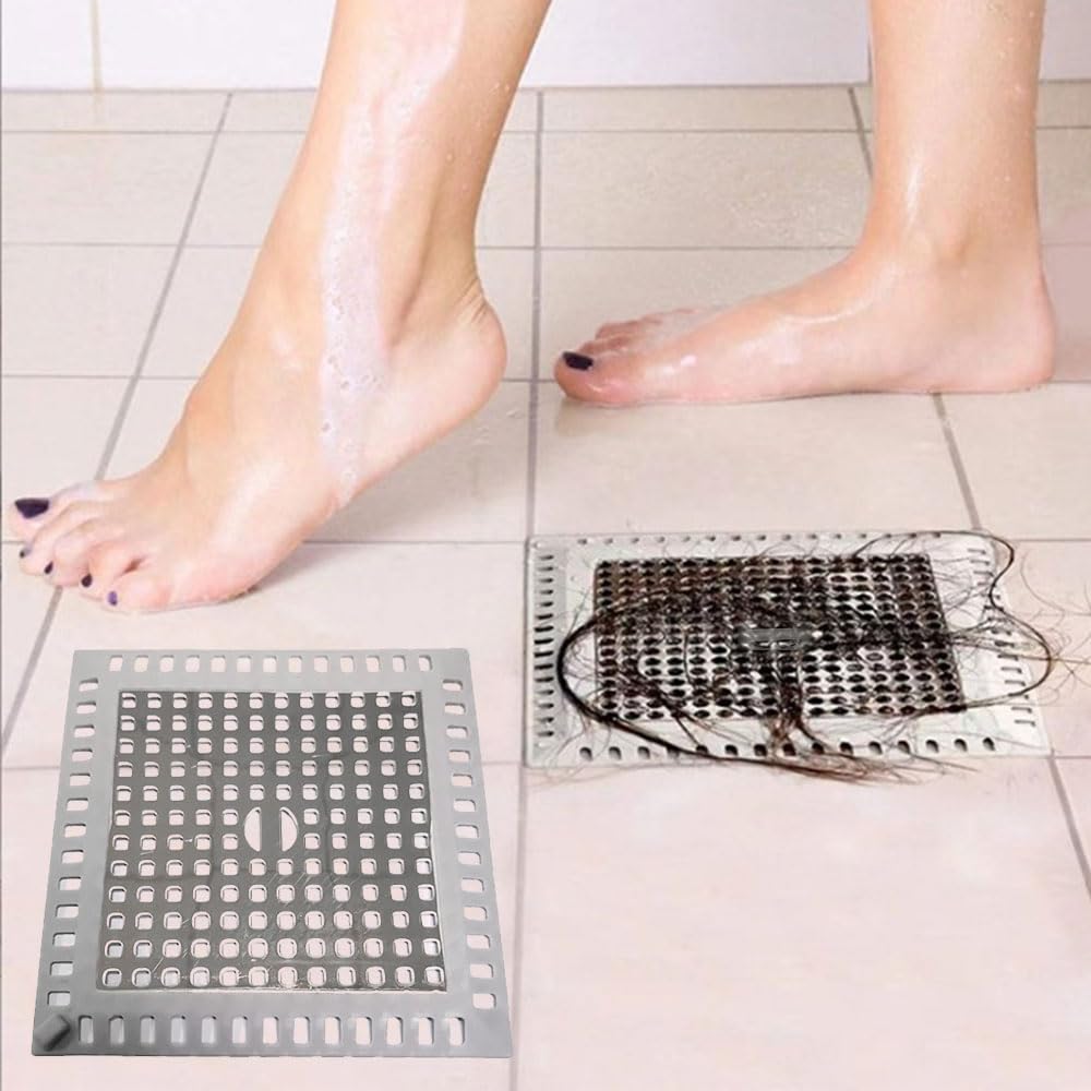 1 PCS Shower Drain Hair Catcher Cover for Bathroom, 122 x 122mm