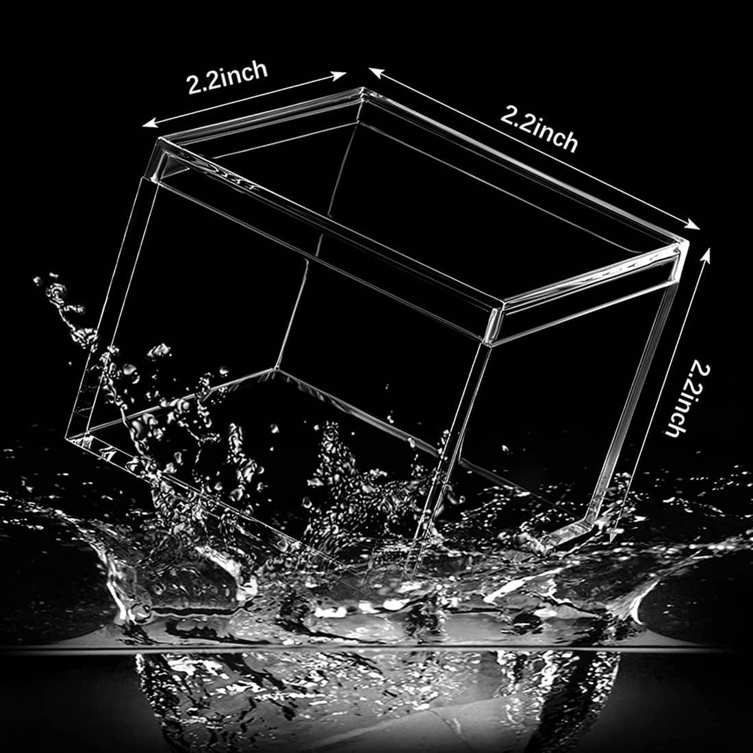 AWAOVV 8 Pcs Transparent Acrylic Plastic Square Jewelry Box Mini Storage Box with Lid Mini Square Container 120Ml Clear Acrylic Plastic Square Cube