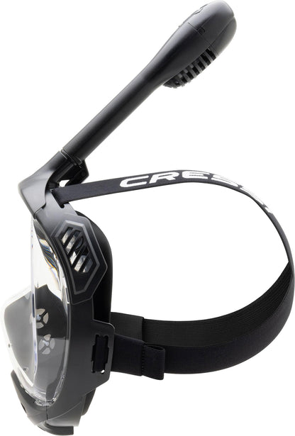CRESSI Java Full Face Mask Black/Black L/Xl-Unisex Full Face Snorkel Mask, Ultra Clear Anti Fog Lens, 100% Silicone, Snorkel Dry with Safety Valves,