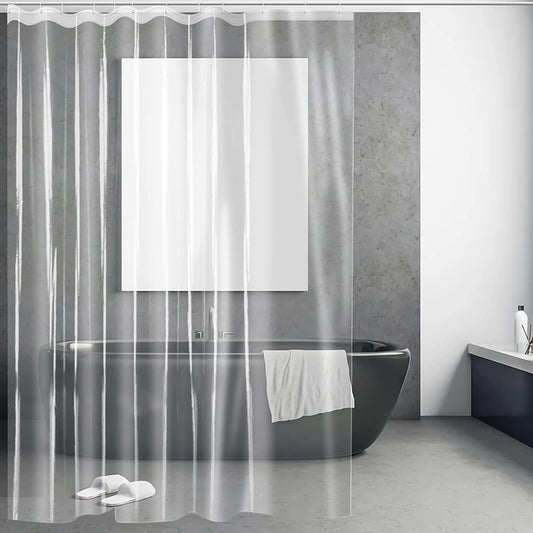DOPROP Clear Shower Curtain Liner - 12G Thick Plastic PEVA, 180x180cm See-Through Transparent, Anti-Mould & Mould-Free, Waterproof Bathroom Curtain,
