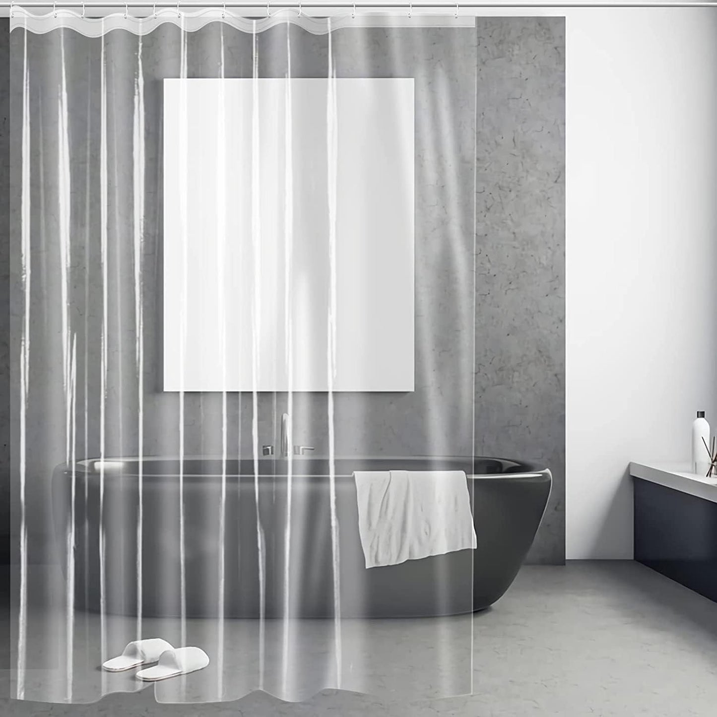 DOPROP Clear Shower Curtain Liners Waterproof Bathroom Shower Curtains Extra Long Large Mould Proof PEVA Shower Curtain Transparent Plastic See