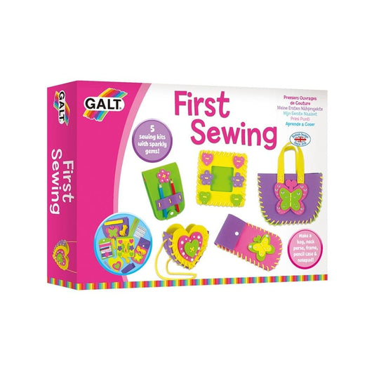 Galt First Sewing Kit - 5 Childrens Sewing Kits, Craft Kit for Kids - Introduction to Sewing, Colourful Learn to Sew Set - Step by Step Guide - Make a