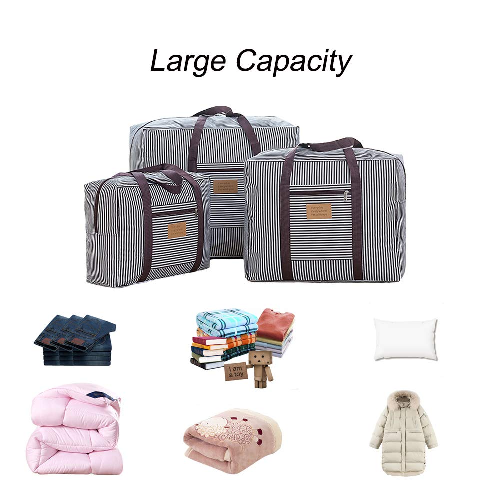 Waterproof Thick Large Storage Bag 600D Oxford Organizer Travel Luggage Bag For Blankets, Duvet,Pillows, Clothes Moving Home Brown, Large