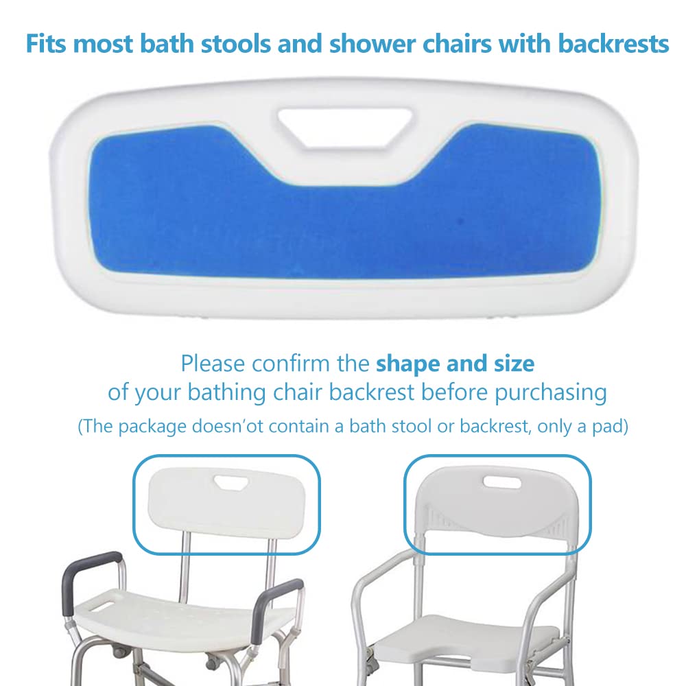 Shower Chair Back Mat, Bath Stool Backrest Non-Slip Cushion EVA Foam Pad with Adhesive for Handicap, Disabled, Elderly (Back)