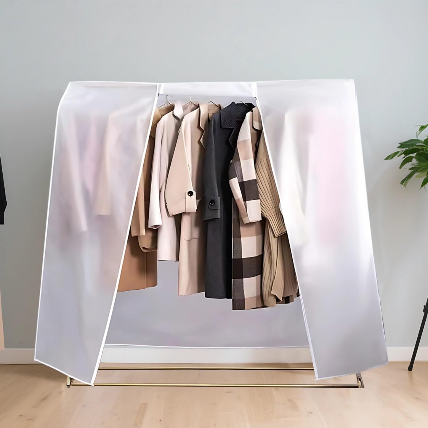 Packool Quality PEVA Wardrobe Protector, Waterproof Dustproof Garment Bag, 78.7 x 19.61 x 59.1 in（200 x 50 x 150 cm）