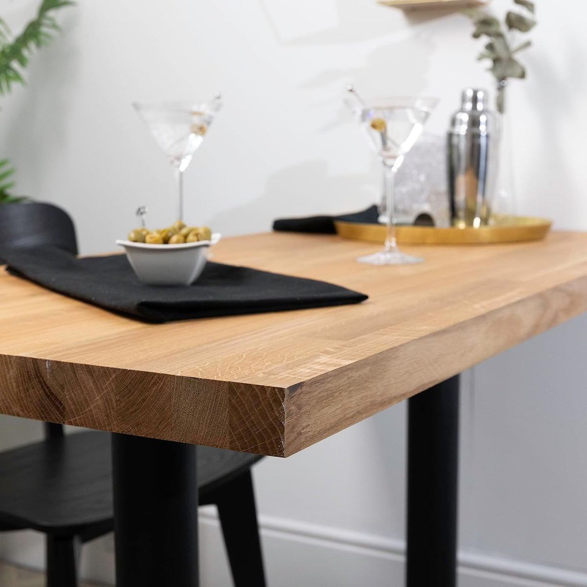 domli Solid Wood Oak Table Top | 1200m x 600mm x 27mm | Top Grade European Wooden Large Square Kitchen Dining Tabletop Worktop Desktop Countertop
