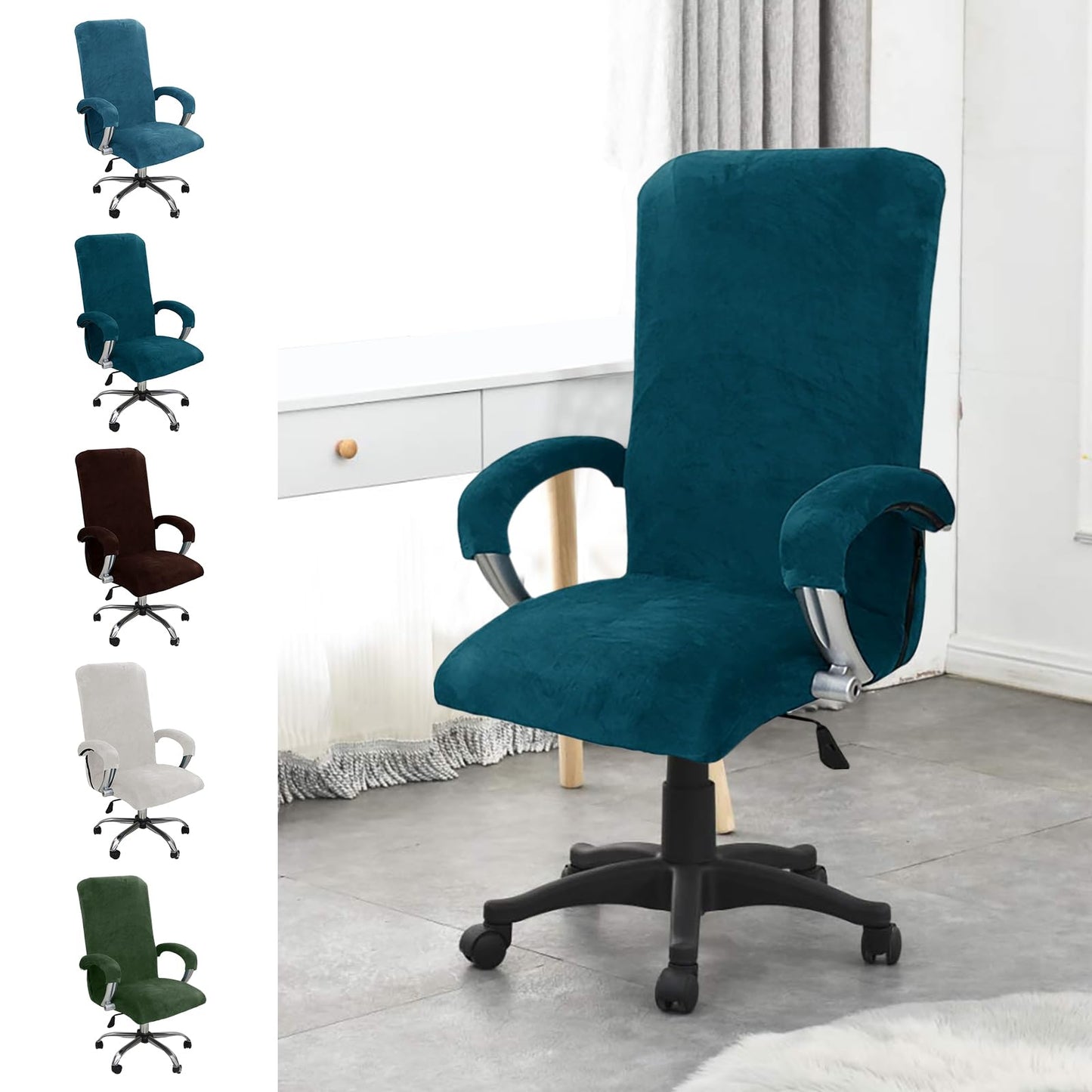YushengTai Velvet Office Chair Cover, Chair Covers with Armrest, Seat Cover, Office Chair, High Back Seat Cover, Gaming Chair Cover
