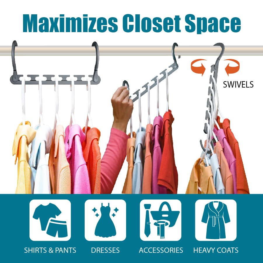Wonder Hanger Max New & Improved, Pack of Triples, The Closet Space for Easy, Effortless, Wrinkle-Free Clothes, Comes Fully Assembled