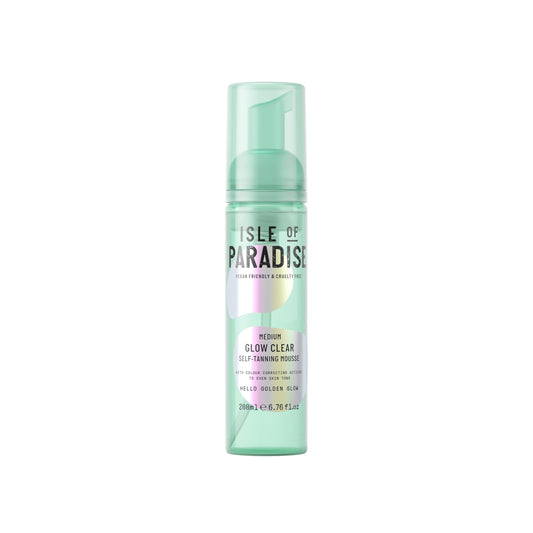 Isle of Paradise Self Tan Mousse, Medium (200 ml) Glow Clear Self Tanning Foam, Natural Ingredients & Vegan (packaging may vary)