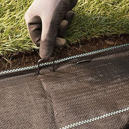 GardenMate Pack of 250 Multi-Purpose 150mm U-Shaped Fixing Pegs - Ideal for Securing Weeds, Landscape Fabric, Netting - Made of 2.9mm Thick Carbon Steel Wire