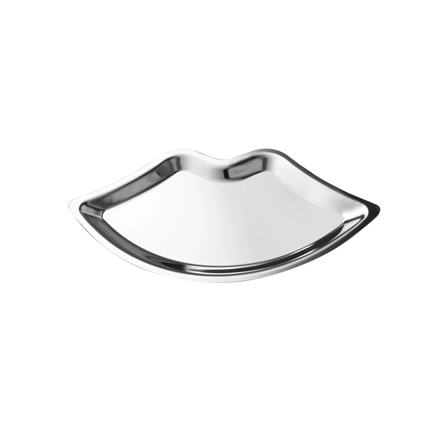 BuerHomie Black Serving Tray, Lip Shape, Stainless Steel, for Trinket Key (silvery)