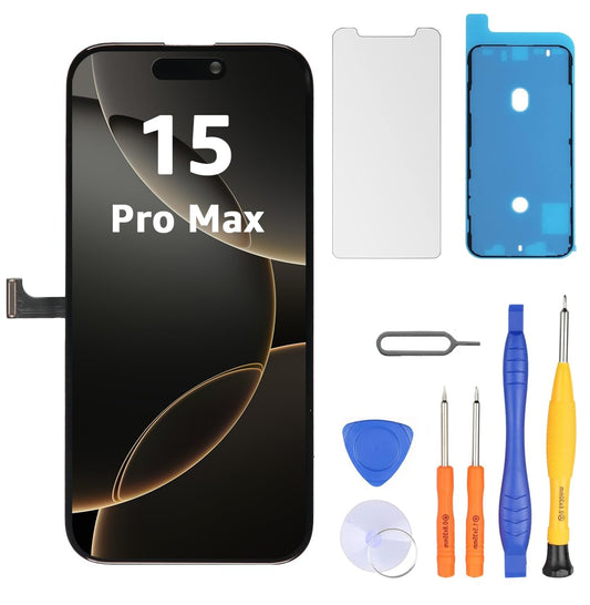 LL TRADER Screen for iPhone 15 Pro Max LCD 6.7 Inch Screen Replacement Screen FHD 3D Touch Screen Digitizer Assembly Frame and Repair Kits 20251