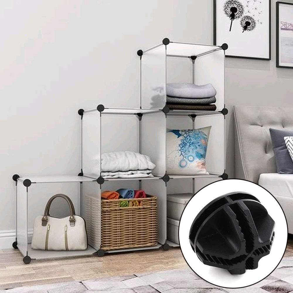 Luabue 40Pcs Wire Cube Connectors Black Plastic Grid Cube Modular Storage Cube Connectors C&C Grid Connectors Interlocking Connector for Modular