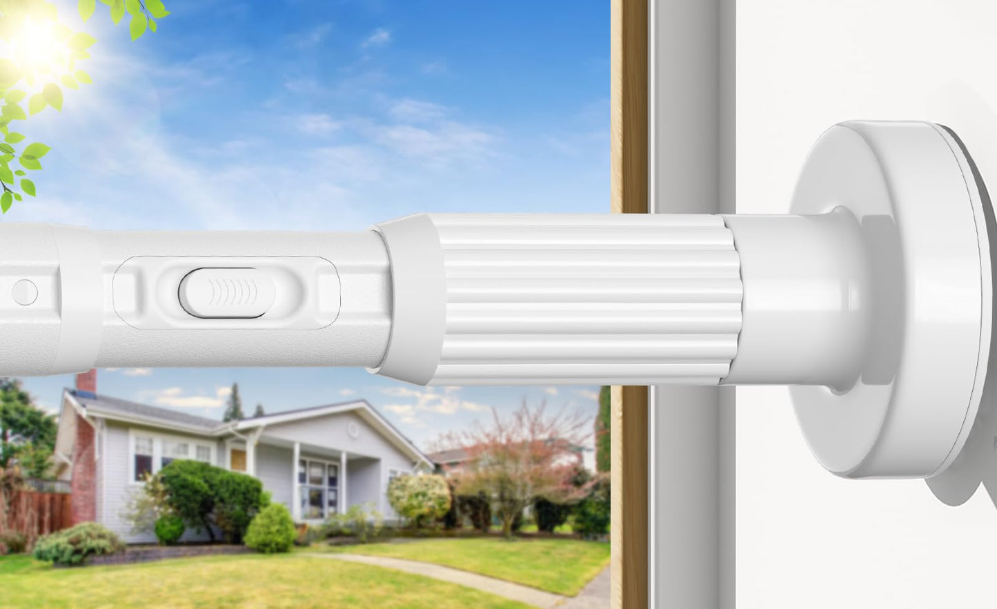 AIZESI White Shower Curtain Pole 104-322Cm, Extendable Curtain Poles Extra Long Tension Rod, Shower Curtain Rail Room Divider Curtain Rod