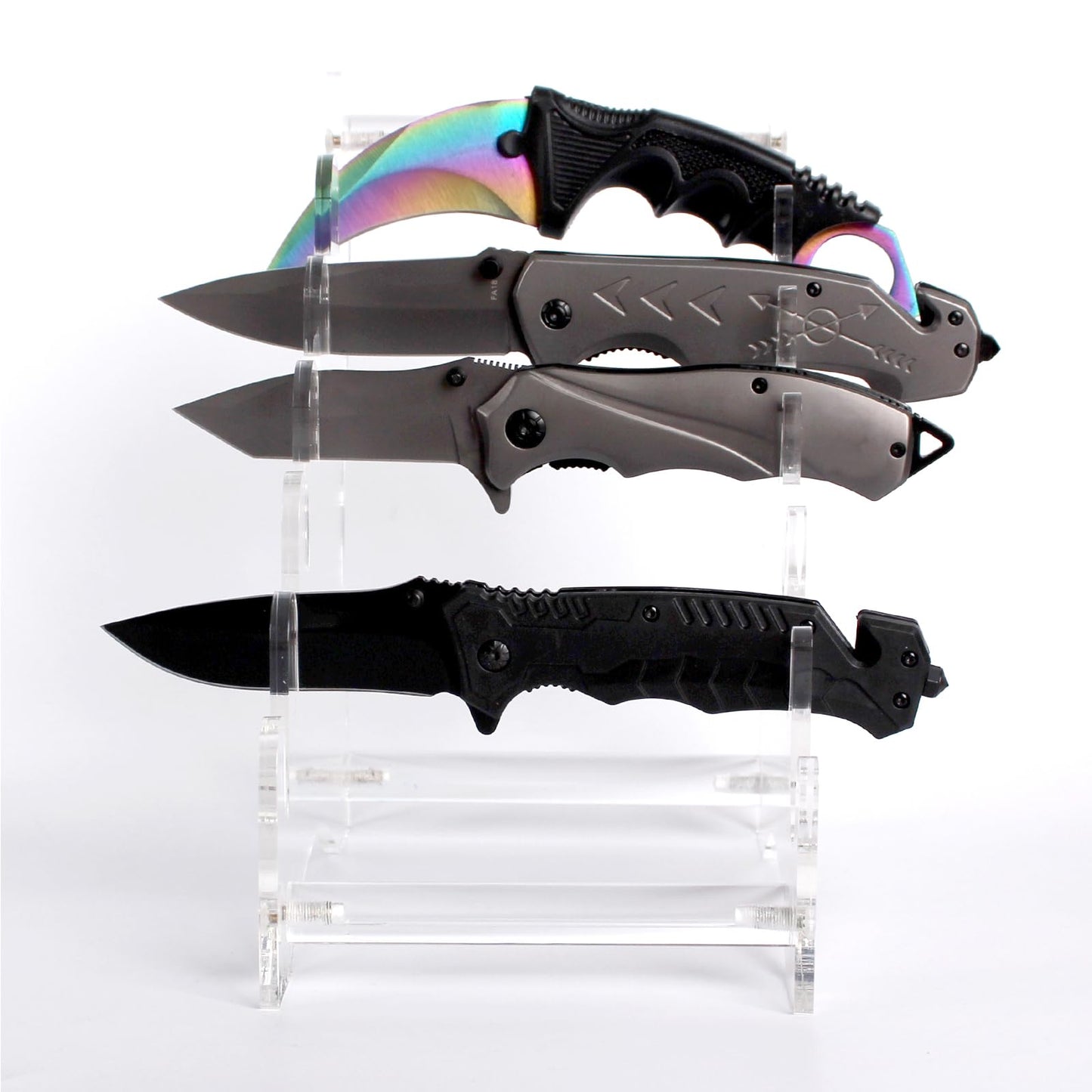 LEILINLIFE Acrylic Knife Display Stand for Precious Blades Display Holder- Ideal for Daggers，Knifes -Home Decoration Acrylic Display Dagger Stand