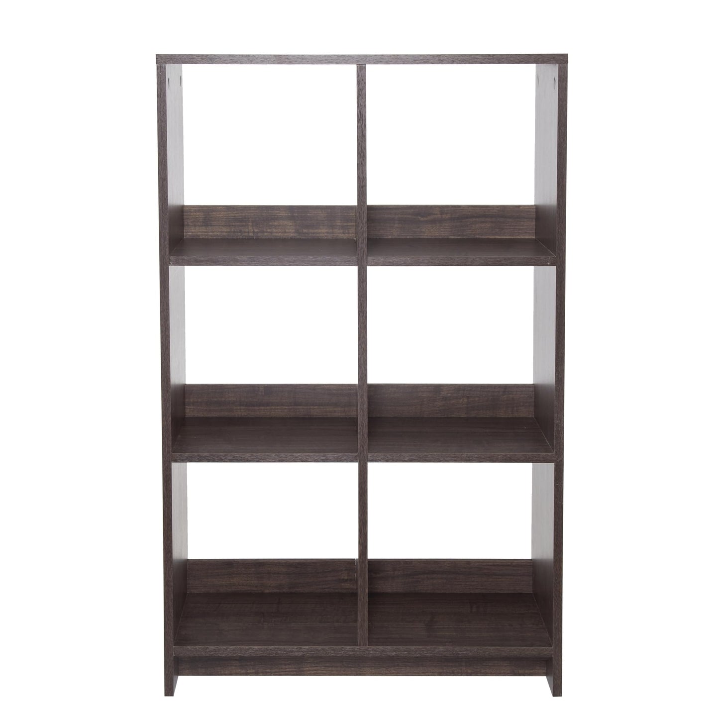 Iris Ohyama,Wooden Open Shelf, 6 Cube storage unit, Organiser, Modern design, Living room, Bedroom, Study room,WOS-6 - Brown