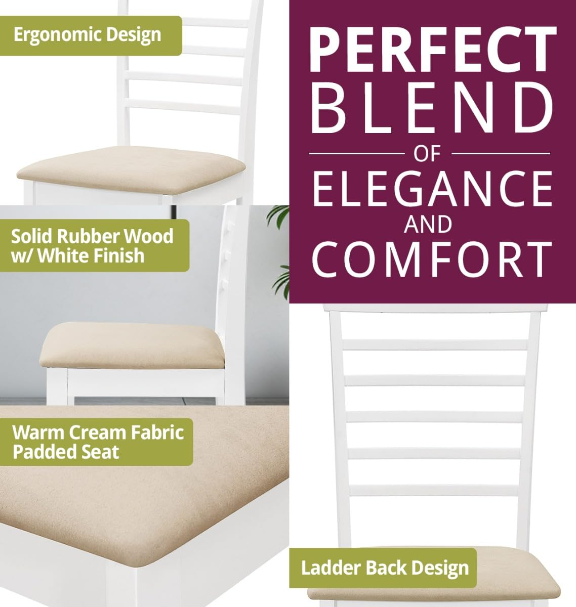 Hallowood Furniture Ledbury White Dining Table and 2 Chairs Set, 80x60cm