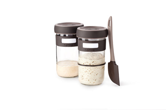 L?ku? Panary Sourdough Kit, Silicone, Clear Glass