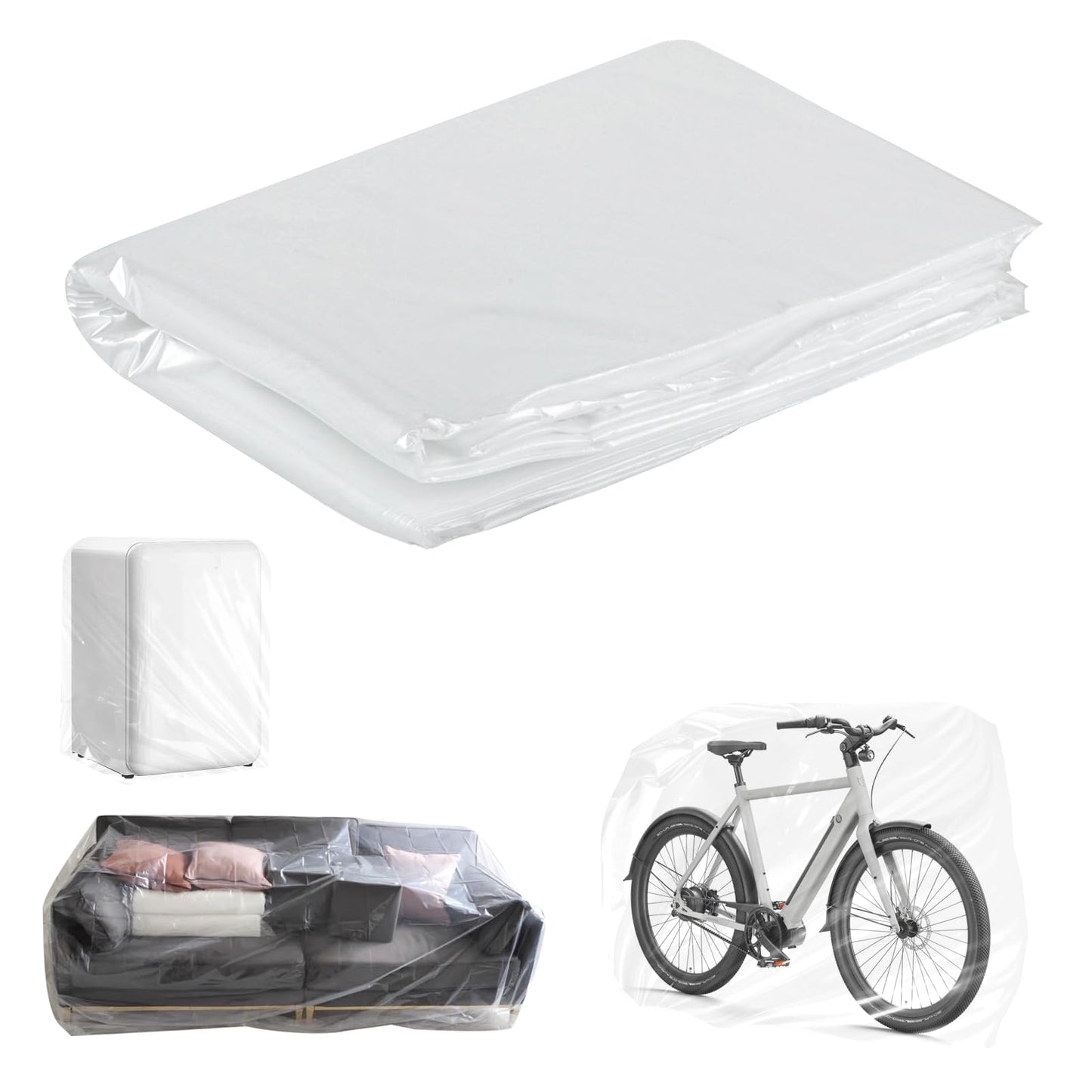 5 Pcs Extra Large Clear Plastic Storage Bags 150x150cm Clothes Furniture